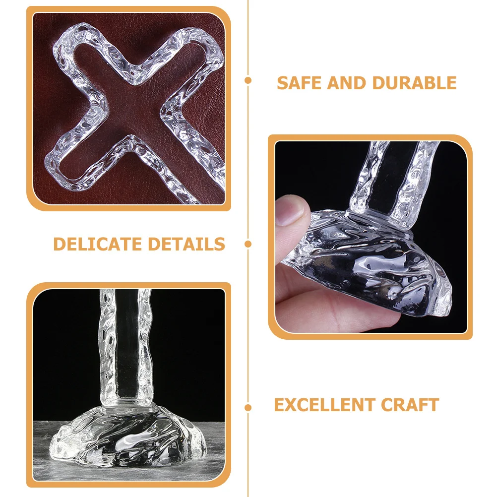 

Cross Shaped White Crystal Craft Rustic Artistic Desktop Adornment Unique Decoration for Music Carnival Photos