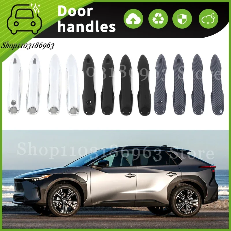 

For Toyota BZ4X 2022-2024 Gloss Black Chrome Car Door Handle Cover Trim Styling Accessories Car Stickers Auto Accessories