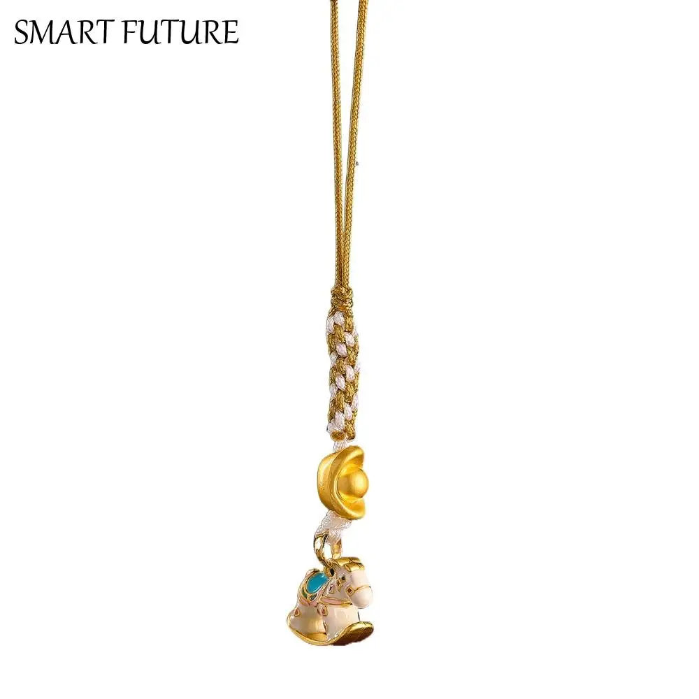 

Ремешок для телефона на удачу, год лошади, универсальный ремешок для телефона с защитой от потери зодиака и лошадей, милый чехол для мобильного телефона в китайском стиле, брелок