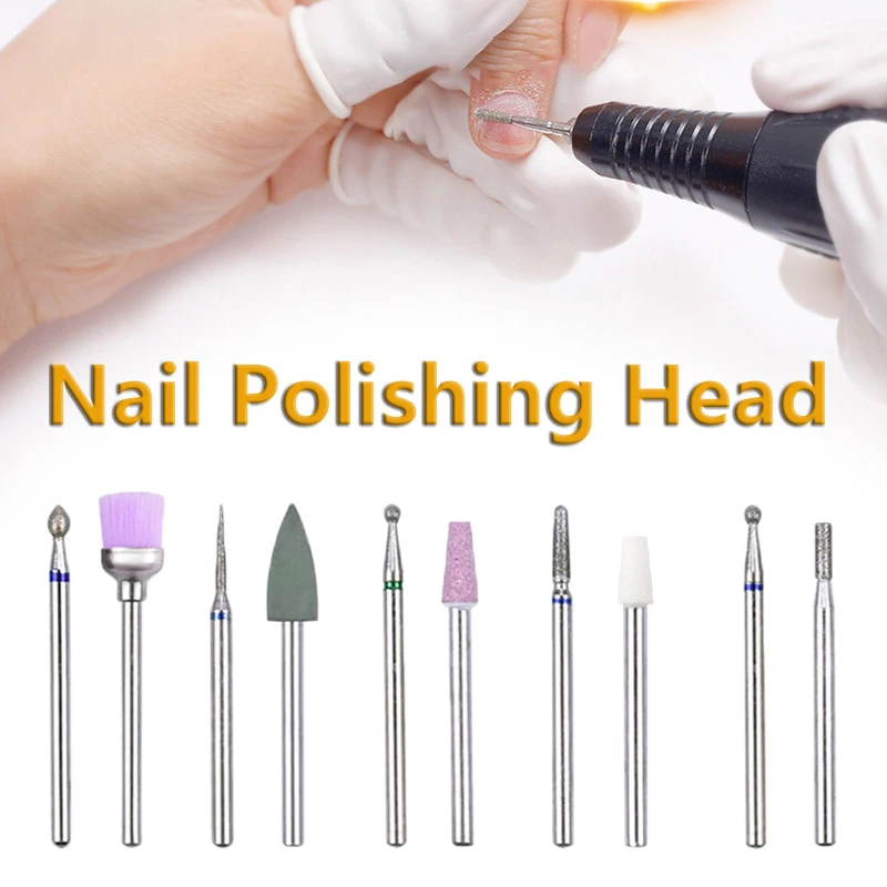 10PCS Nail Diamond Milling Cutter For Manicure Set Nail Drill Bit Mill Manicure Machine Pedicure Tool For Removing Gel File Tool