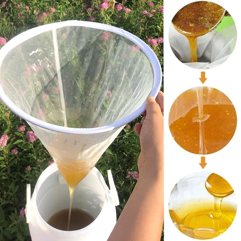 Nylon Food Filter Bag 150 Mesh Funnel-shaped Soy Milk Strainer Filters Fiber Net Layer Purifier Beekeeping Equipment Bee Tools