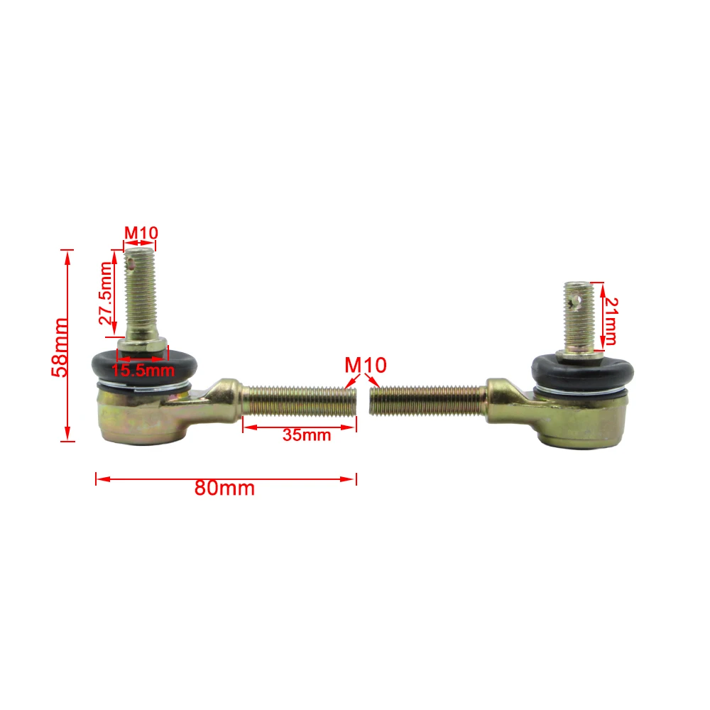 4pcs 10mm M10 Tie Rod End Kits Ball Joint For Chinese 50cc 70cc 90cc 110cc 125cc Kids ATV Buggy   Quad 4 Wheeler Go Kart Parts - view 2
