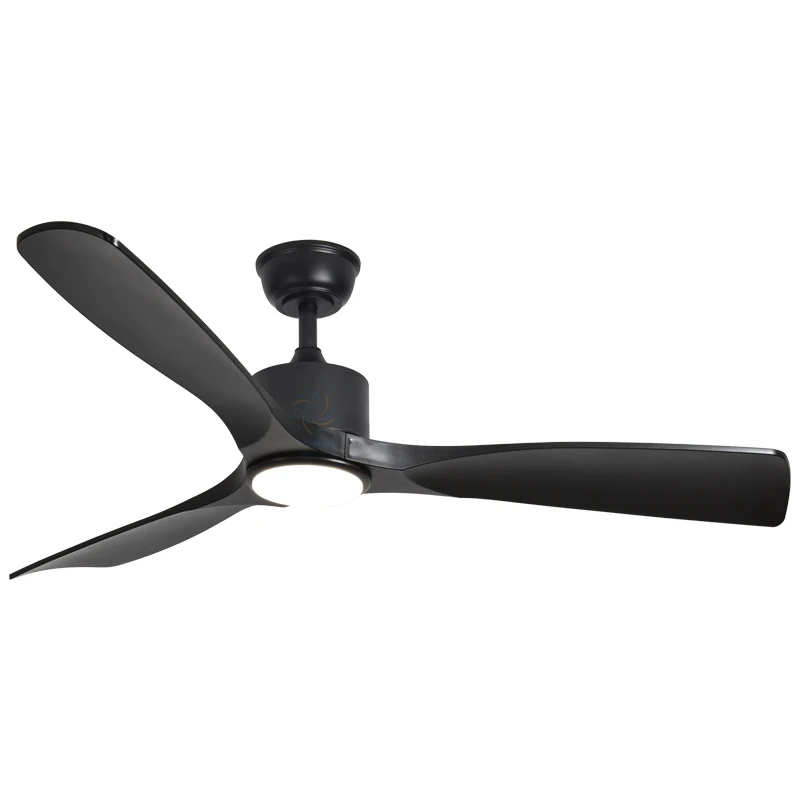 Black 52 INCH Ceiling Fan With Light White LED Ceiling Fan Light and Remote Control LED Fan Light for Indoor