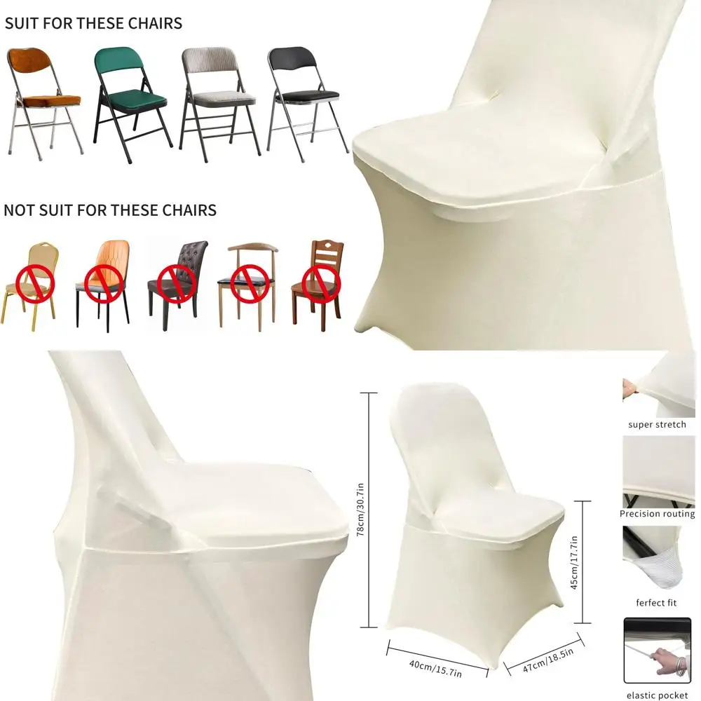 

Универсальные чехлы на стулья из эластичного спандекса, 30 шт., для свадьбы, вечеринки, банкета, праздников (слоновая кость)