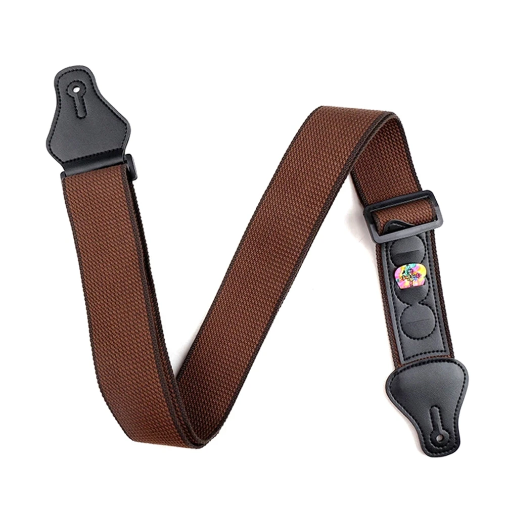 

Guitar Cotton Strap Folk Electric Guitar Pure Cotton Scroll Belt 5 Paddles 2 Rubber Buckles Black Khaki Green 5cm Width 33-55in