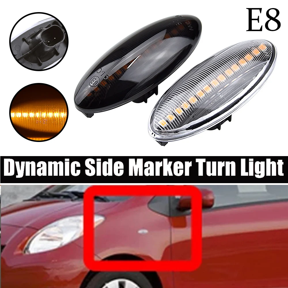 Car Side Marker Fender Sequential Lamp LED Turn Signal Light Dynamic For Toyota Yaris Vitz XP90 RAV4 XA30 MK3 Auris E150 Corolla