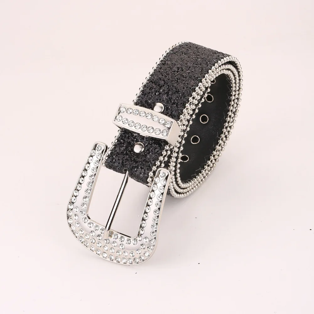 أحزمة مصممة للنساء عالية الجودة فاخرة للنساء الخصر ترتر حجر الراين مشبك جميع العيينة الشرير القوطي Y2k حزام ذهبي للرجال