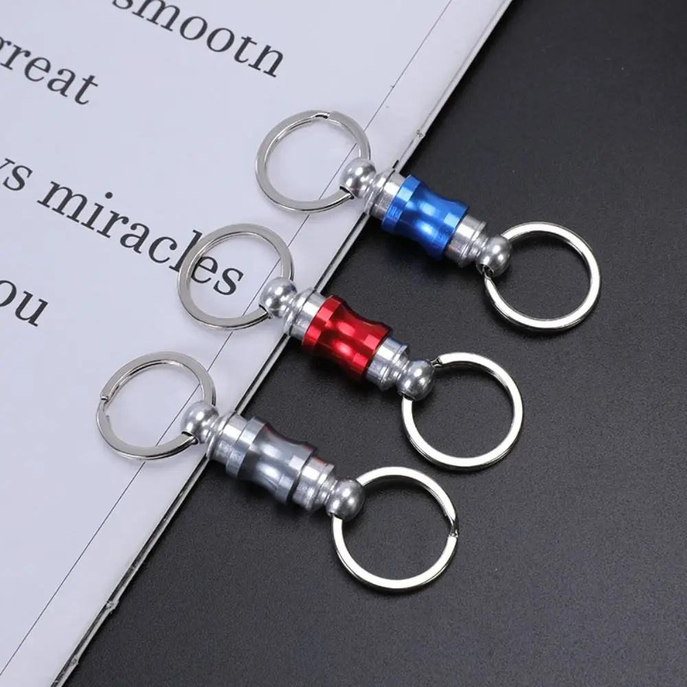 New Double Headed Quick Release Keychain 360° Rotation Aluminum Alloy Clip Pull Apart Buckle Compact Mini Keys Fob Outdoor