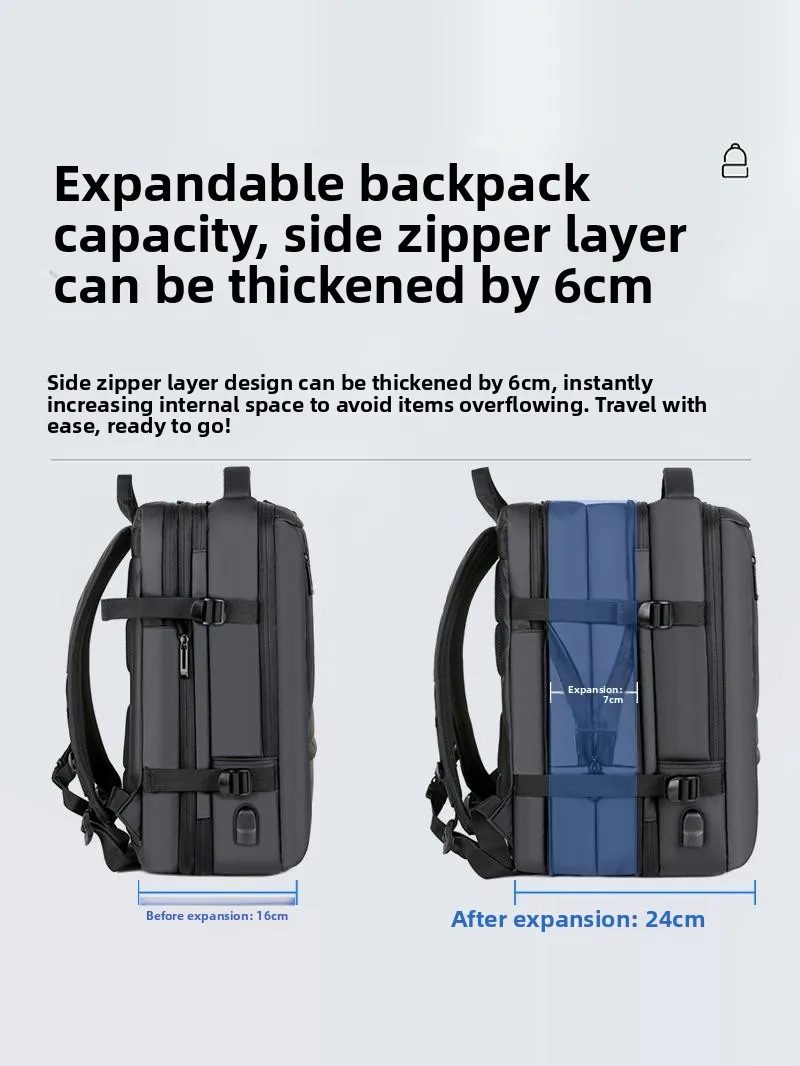 

ex Large Capaci Busin Travel Bapa Expandable Student Bookbag Cuter Bag Waterproof Ox Fabric oulder Bag