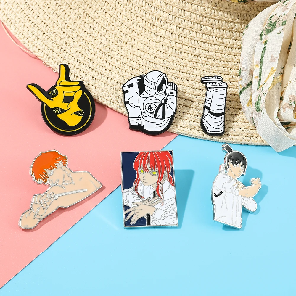 Chainsaw Man Enamel Pins Cartoon Pochita Makima Brooches Lapel Badges Anime Fashion Jewelry Accessories Gift For Fans Friends