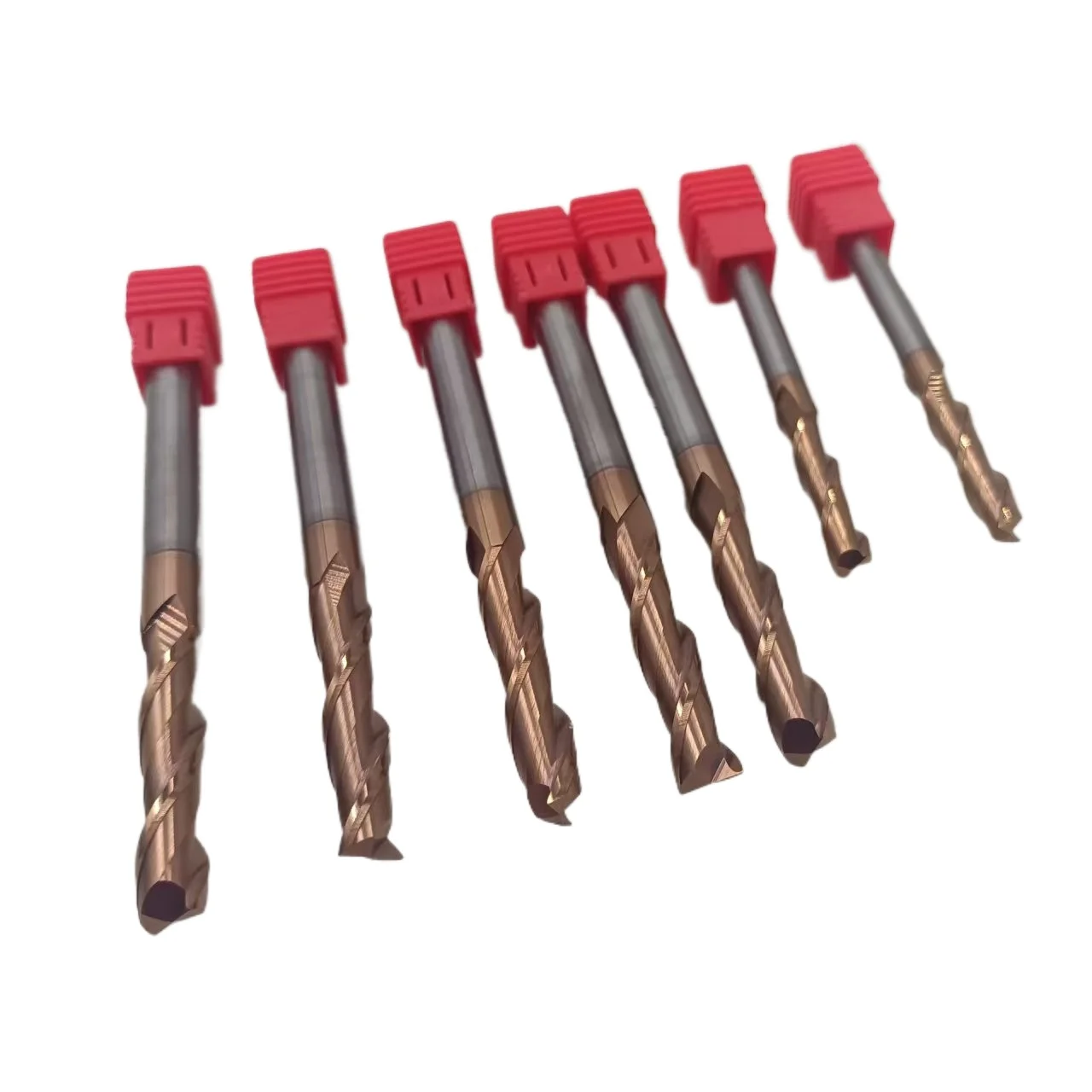 

HRC55 Solid Carbide End Mills Flat Endmills HRC55 BRONZE COATING FLAT Bit 2F 8*100 Carbide Strawberry