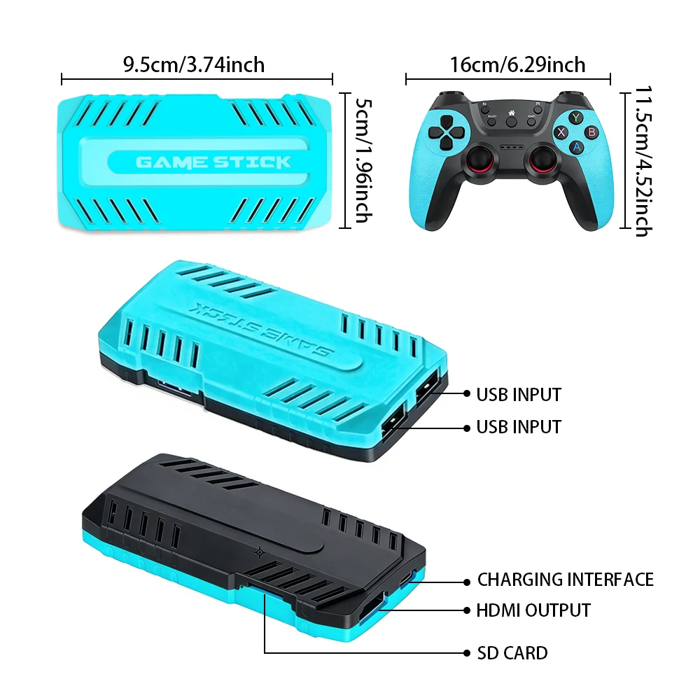 2026 New X10 Pro Retro Game Stick, 4K TV Game Console, 128G 50000 Games 50 Emulators with Gamepad view 4