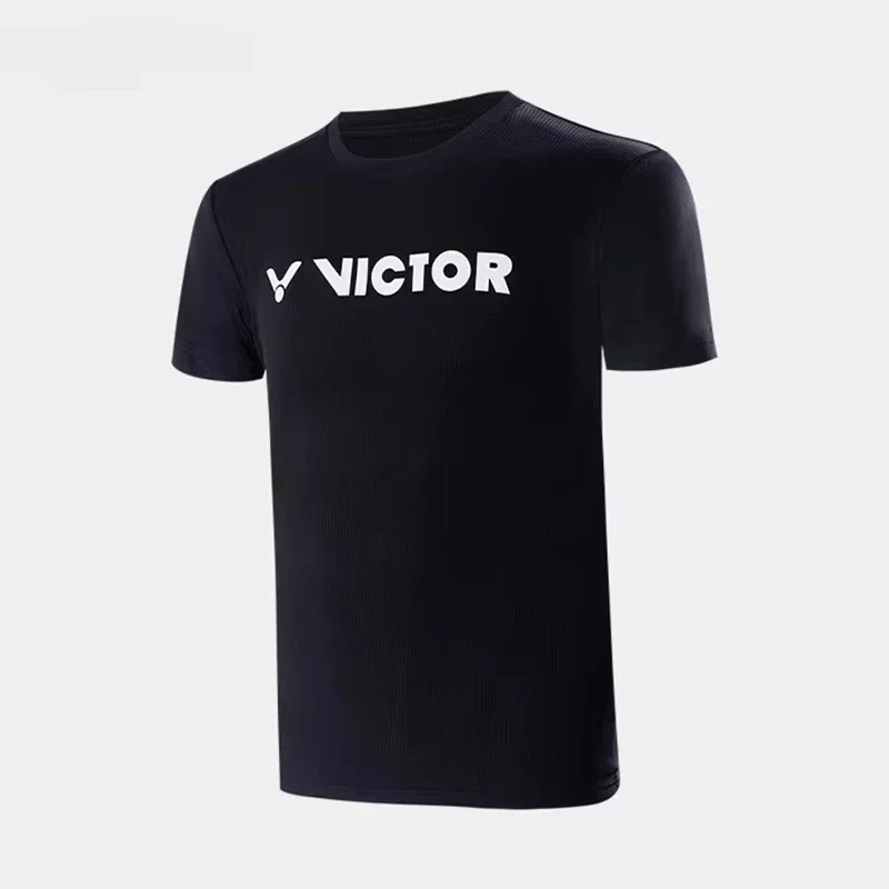 

Victor Badminton Clothes Men's and Women's Competition Training Clothes Summer Men's Women's Short Sleeve Crew Neck Cotton Tee