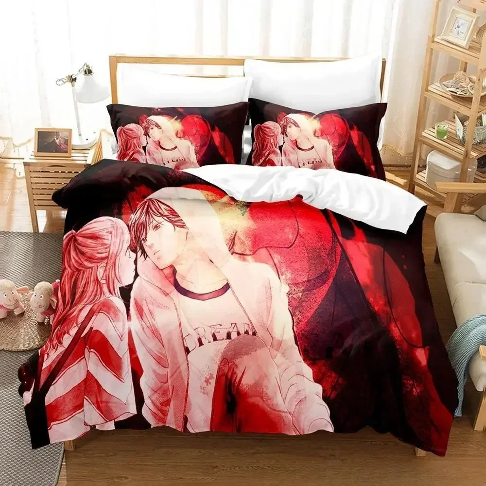 

AO HARU RIDE Bedding Set Single Twin Full Queen King Size Bed Set Adult Kid Bedroom Duvetcover Sets 3D Print Anime Bed Sheet Set