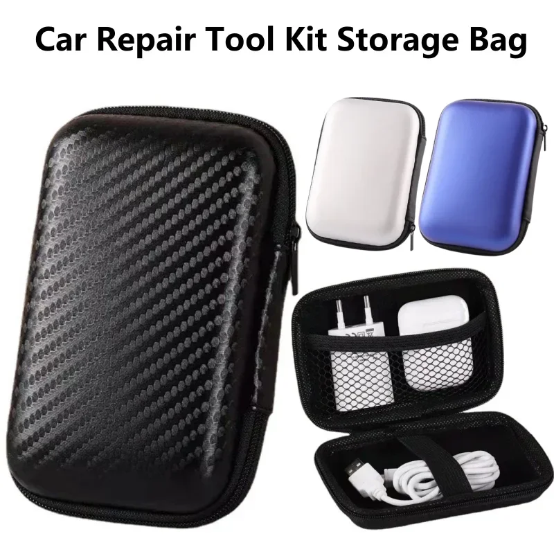 Car Repair Tool Kit Storage Bag Car Terminal Removal Organizer Bag Multiple Sizes Carbon Fiber Pattern With Zipper Toolbox