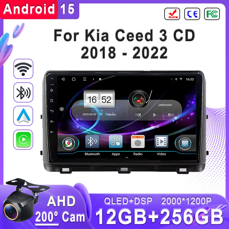 

Android 15 2K Incell Screen Multimedia Stereo Head Unit For Kia Ceed 3 CD 2018 - 2022 GPS Navigation High-performance HDR wifi
