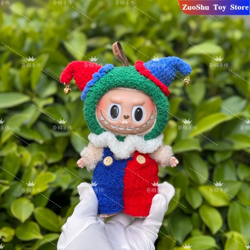 

Big Into Energy Labubu Doll Clothes 17cm Baby Clothes Clown Suit Set Kawaii V1 V2 V3 Doll Clothing Accessories No Doll