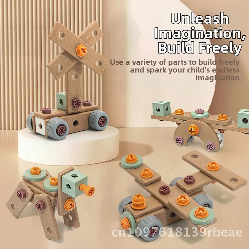 Boy's Educational Electric Drill Toy Toolbox Simulation Screwing & Repair Disassembly Game for Children Aged 4-6 Hand-Eye