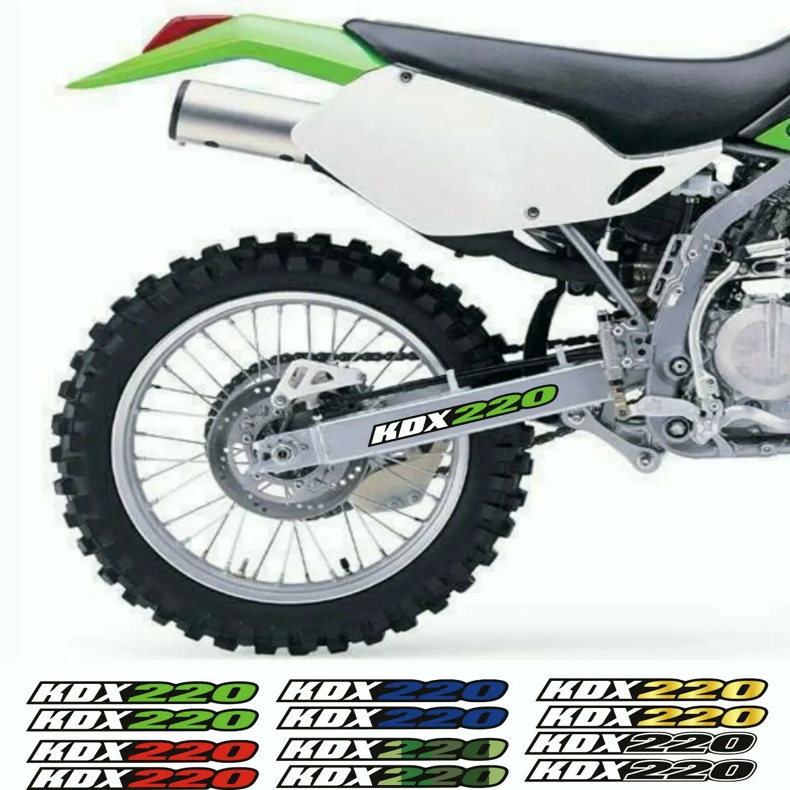 

Swingarm Stickers Air Box Tank Decals Reflection For KAWASAKI KDX220R 1997-2005
