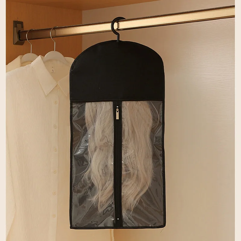 Dust-Proof Wig Storage Bag with Clothes Hanger Included Wig Stand Display Bag for Hair Extensions view 4