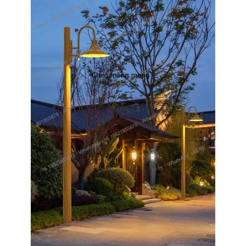 Outdoor antique high pole lamp solar waterproof garden lamp B & B scenic retro park garden lamp