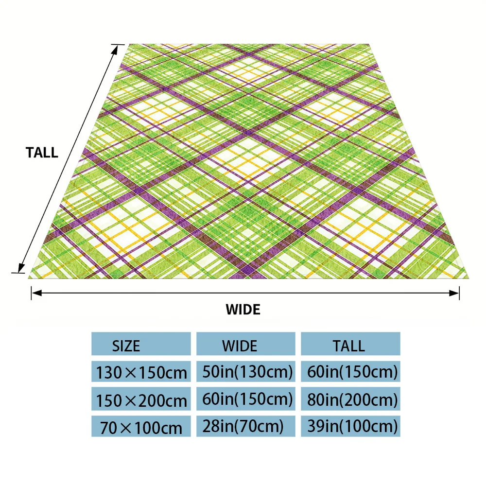 Fresh Green Purple Argyle Warm And Soft Halloween And Christmas Sofa Decoration Gift With Flannel Blanket