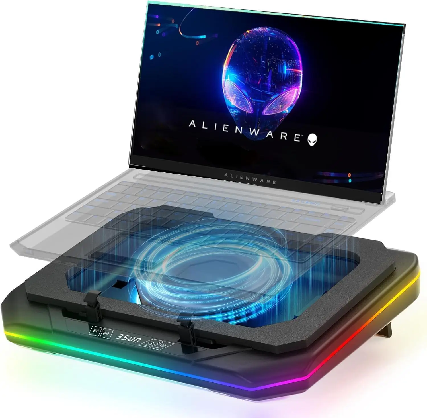 

High-Performance Cooling Pad for 14-17 Inch Gaming Laptops, Turbo Fan with 6 RGB Modes, Touch Start