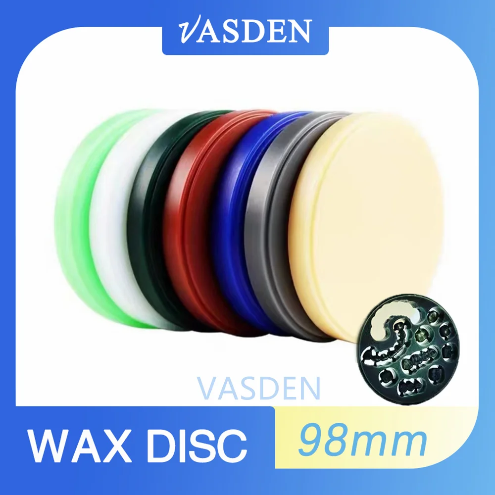 Imagem -06 - Vasden-laboratório Dental Wax Dics Block para Cad Cam Disco de Cera Material do Dentista Cera Shore 98 mm 1025 mm Pcs