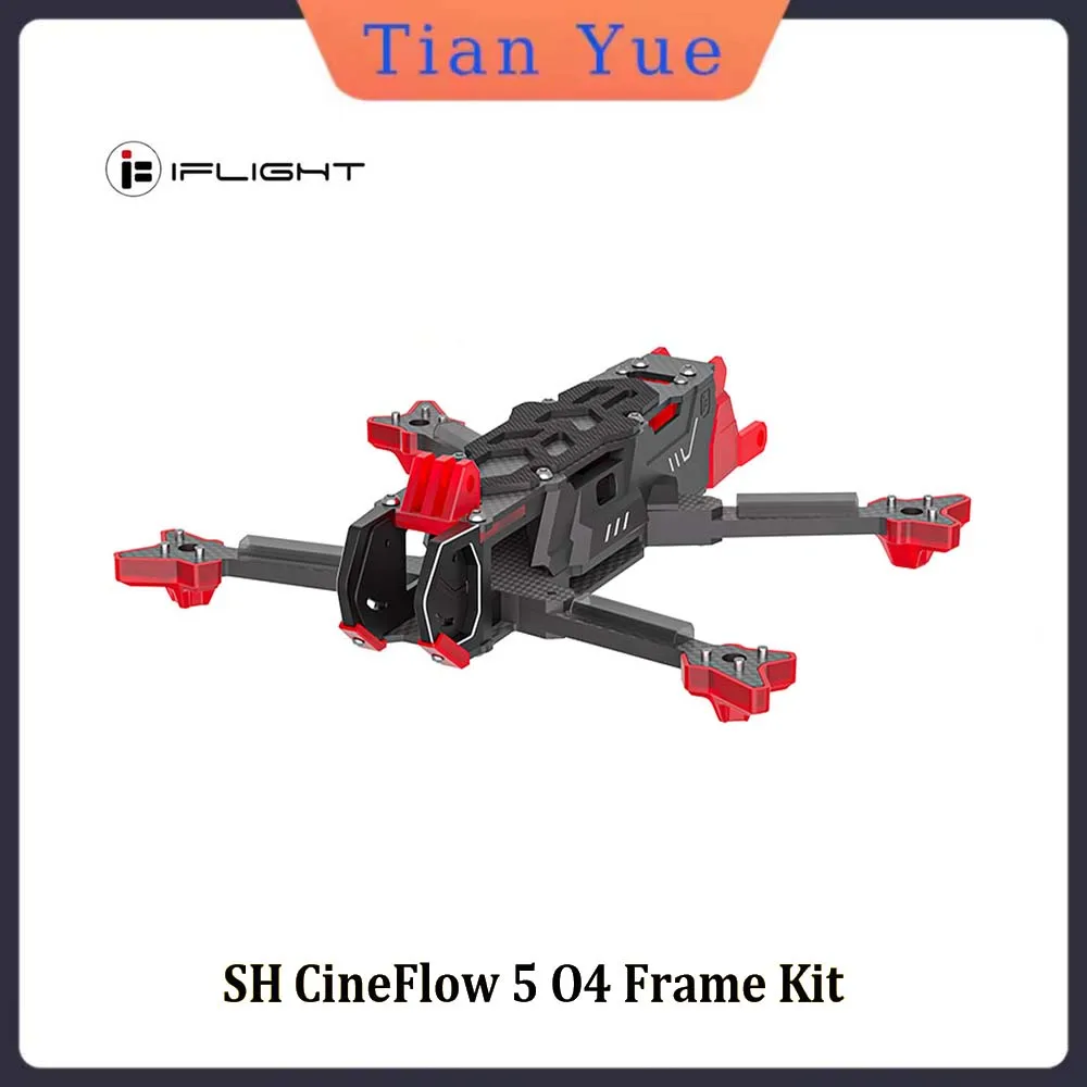 

iFlight SH CineFlow 5 O4 pro 5-дюймовый комплект рамы FPV с рычагом 5 мм, совместимый с деталями BLITZ Mini F7 Stack E55R 4-IN-1 ESC FPV
