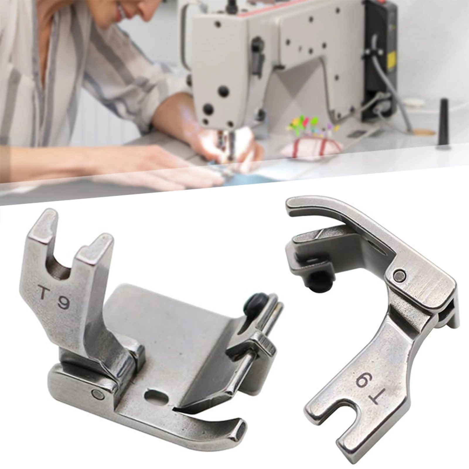 Einstellbare Druckstabs -Fußkantenhandbuch Hemmer Foot T9 für industrielle Einzelnadel -Lockstitch -Nähmaschinen