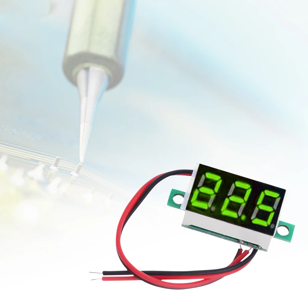 0.36 Inch LED Mini Digital Voltmeter for Car Temperature Monitor Panel Meter Measuring Range 2 Wires DC 4.5V-30V Panel Meter