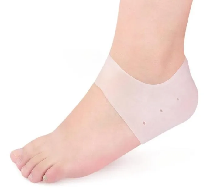 Silicone heel socks white color