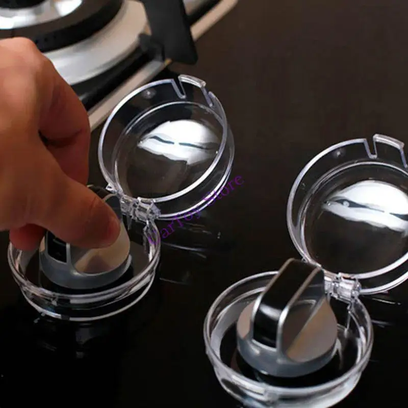 634F Upgraded Universal Size Gas Knob Covers Transparent View Childproof Oven Knob
