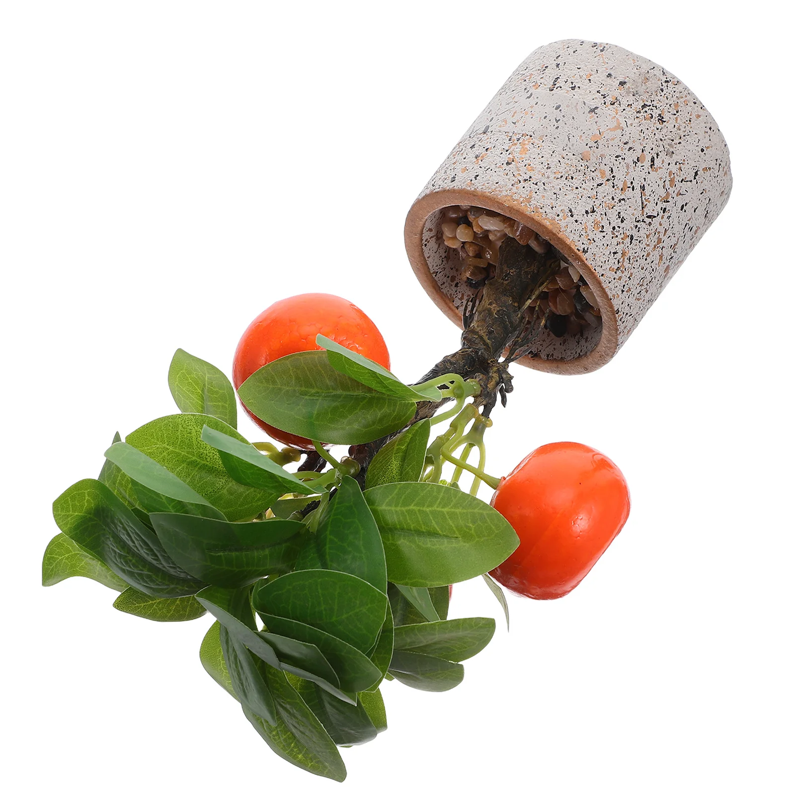 

Artificial Orange Bonsai Tree Lifelike Potted Fruit Decor Mini Faux for Home Office Desk Tabletop Greenery