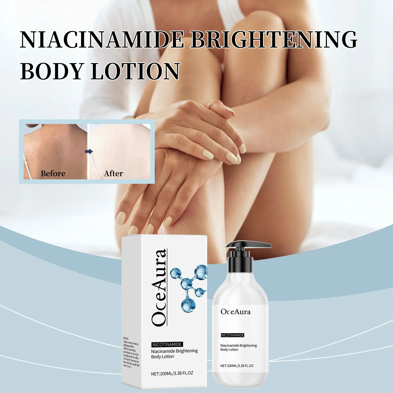 

Ниацинамидный осветляющий крем для тела, увлажняет, питает кожу, равномерно подтягивает интенсивное увлажнение, снимает сухость, домашний лосьон