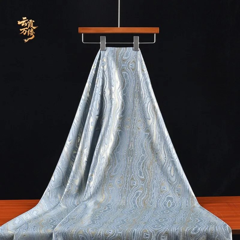 Striped gold thread double-sided jacquard fabric for cheongsam and Hanfu outerwear designer