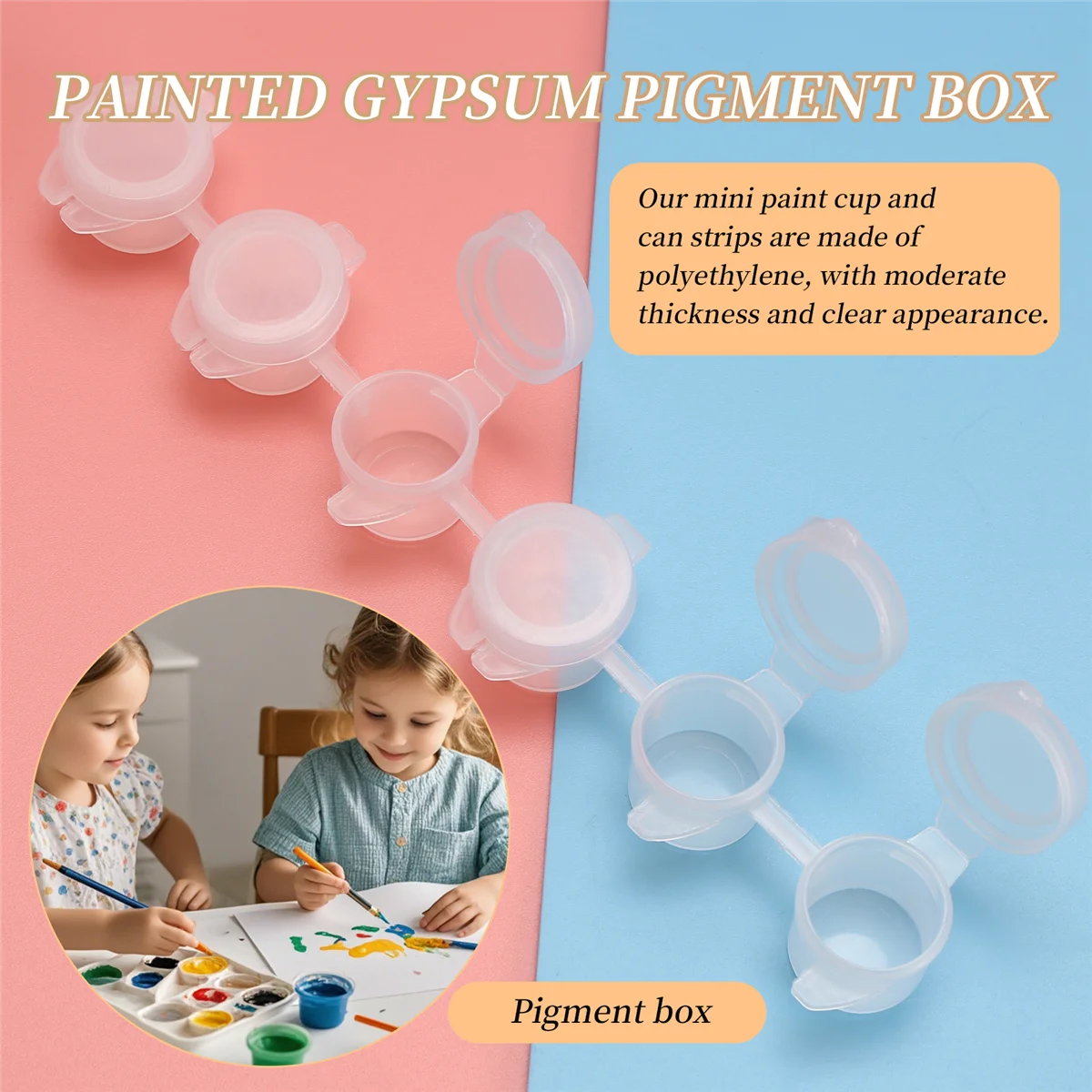 Y59A100 شرائط 600 أوعية شرائط طلاء فارغة كوب طلاء حاويات تخزين بلاستيكية شفافة لوازم الرسم الحرفية (3 مل/0.1 أونصة)