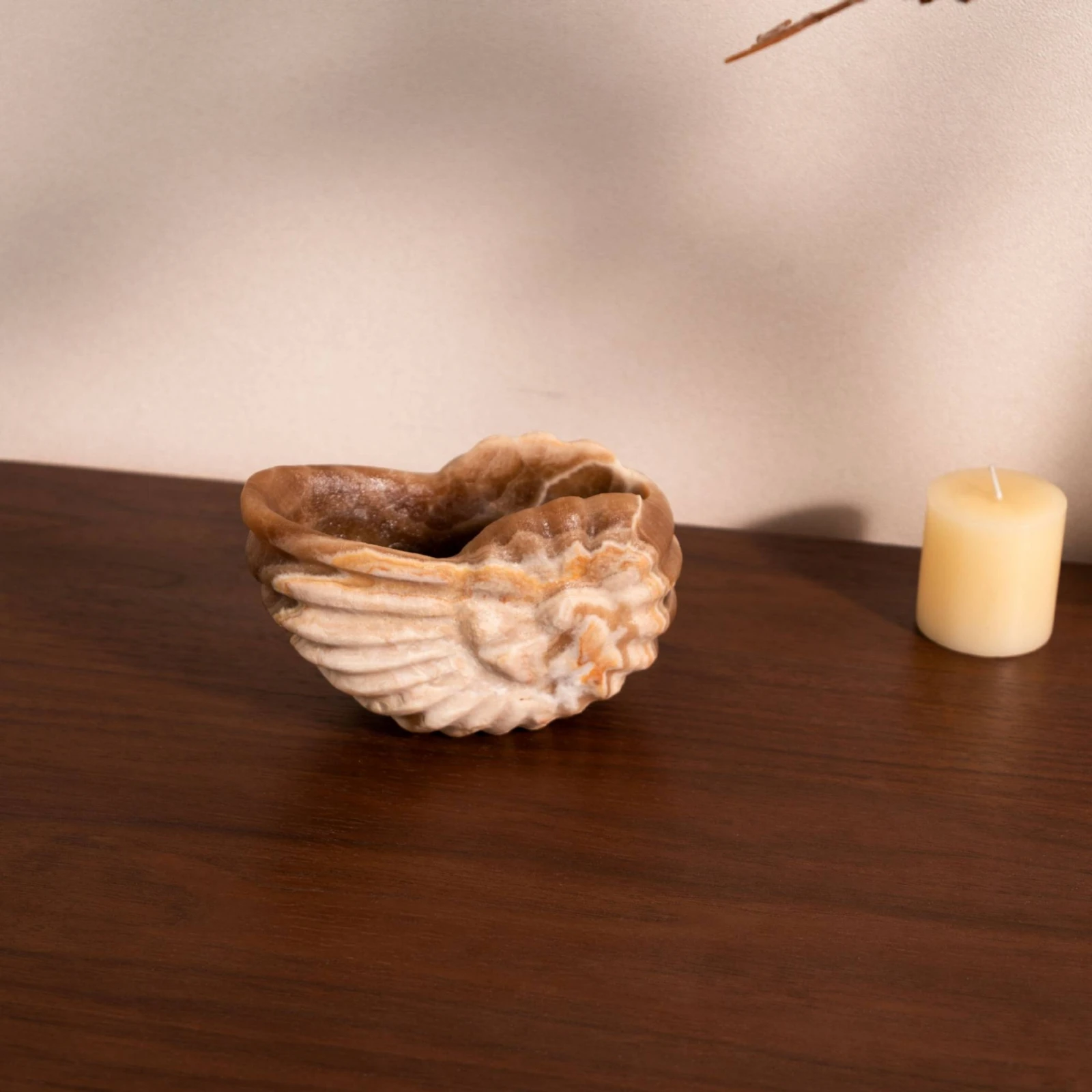 Adorno de Concha de Piedra, Concha Marina Tallada, Objeto Decorativo Marino, Decoración para Estante de Hotel, Sala de Muestras