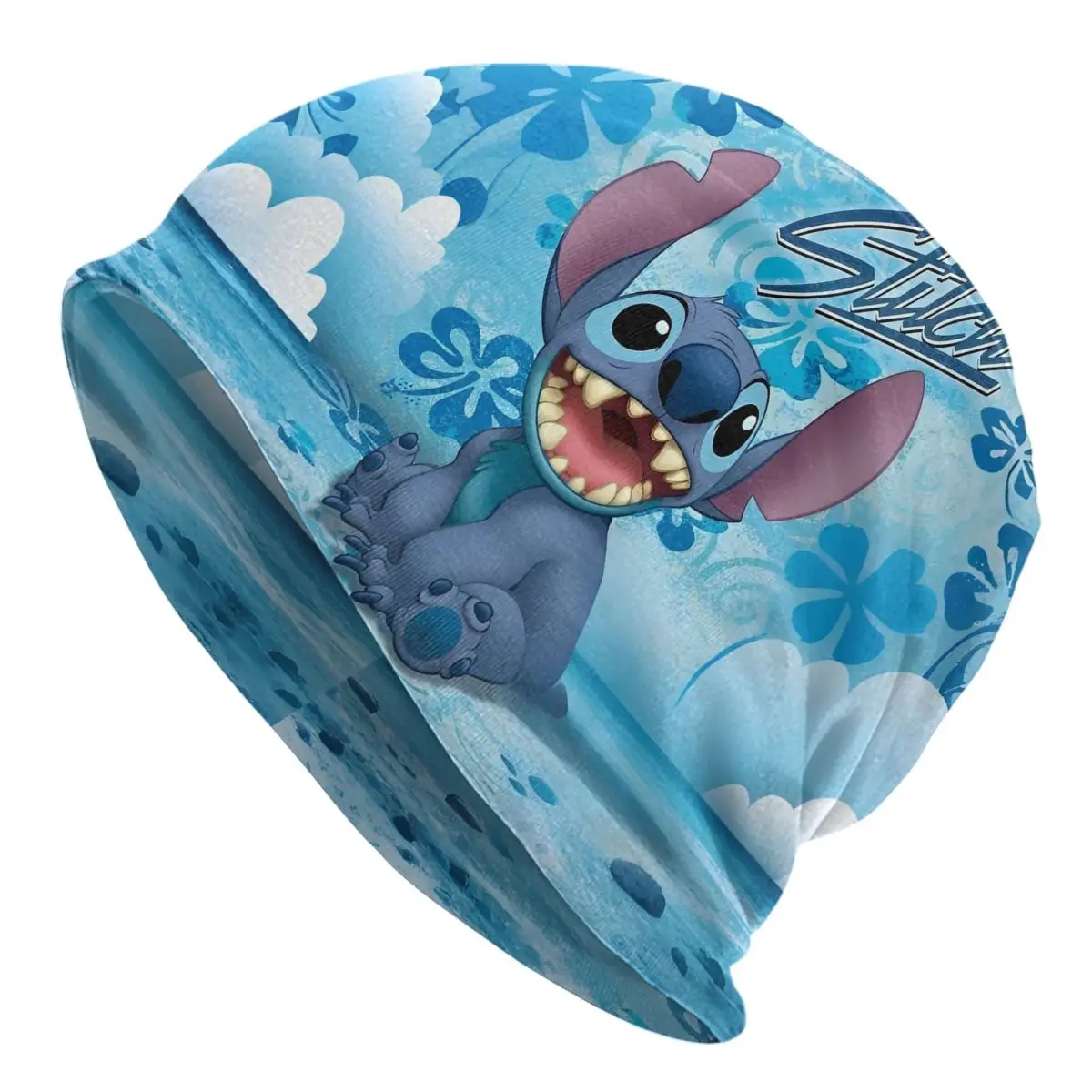 

Шапки с капюшоном из мультфильма, винтажные уличные шапочки с голубым небом и черепами, унисекс, теплая шапка с повязкой на голову