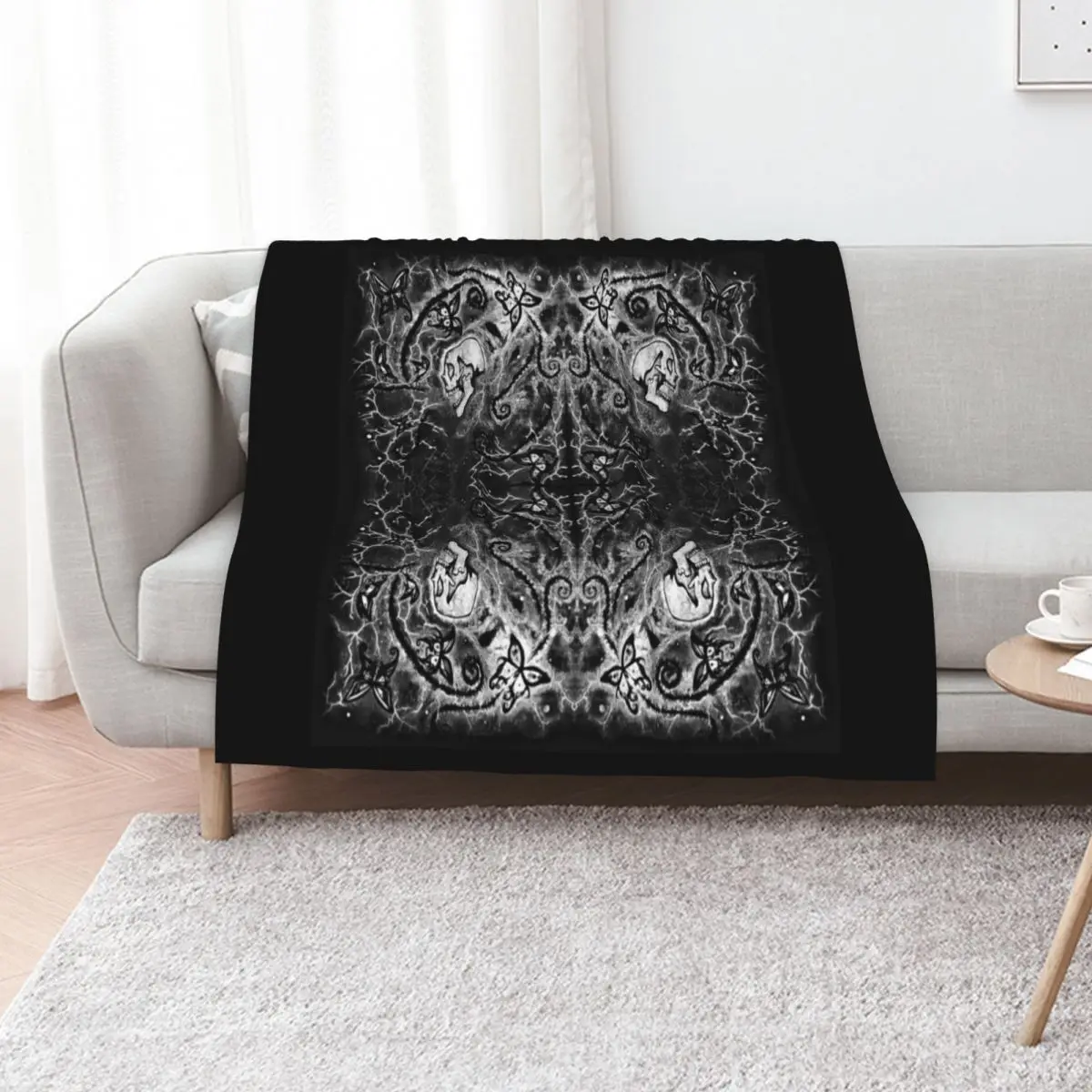 What Goes Around, Comes Around B&W Twist - by Red Statyk Throw Blanket Plush Furry Heavy Soft Single Blankets