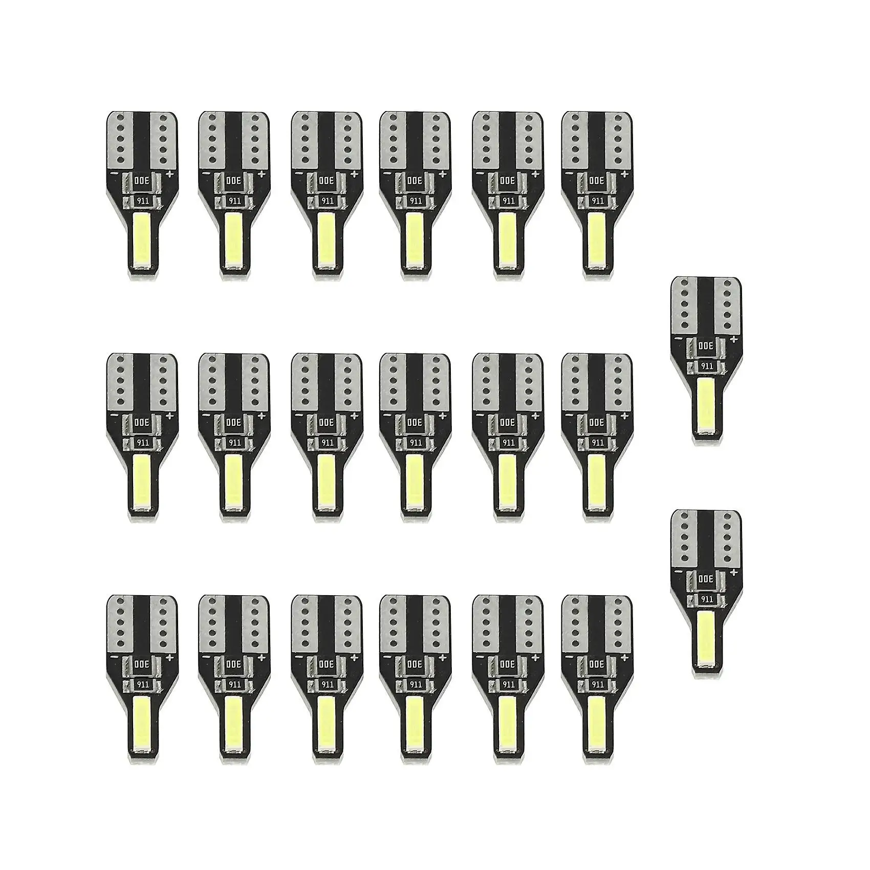 20 Pcs Led T10 194 W5w 7020 Smd Car Error Free Wedge Light Bulb White