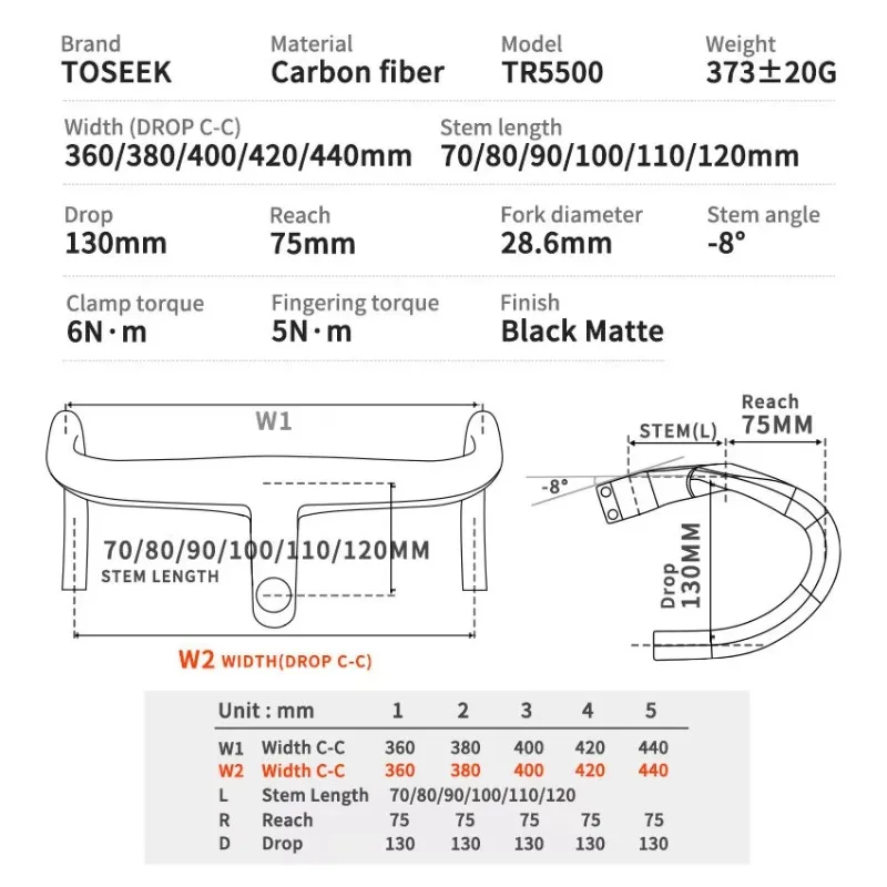 Carbon Fiber Integrated Road Bicycle Handlebar 28.6mm Handlebar Diameter Free Bicycle Code Watch Bracket Bicycle Accessories