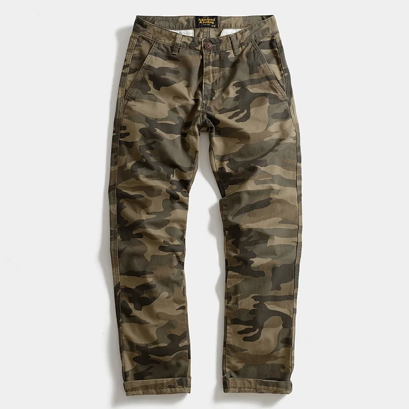 

Мужские повседневные брюки из плотного хлопка для активного отдыха, прямые, с множеством карманов, модные, камуфляжные
