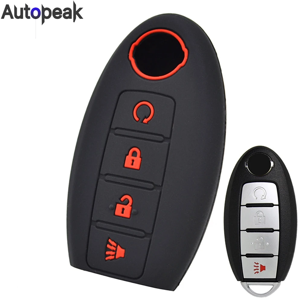 

For Nissan Altima Maxima Murano Rogue Sentra Versa Titan Silicone Remote Key Case Fob Shell Cover Skin Holder 4 Button