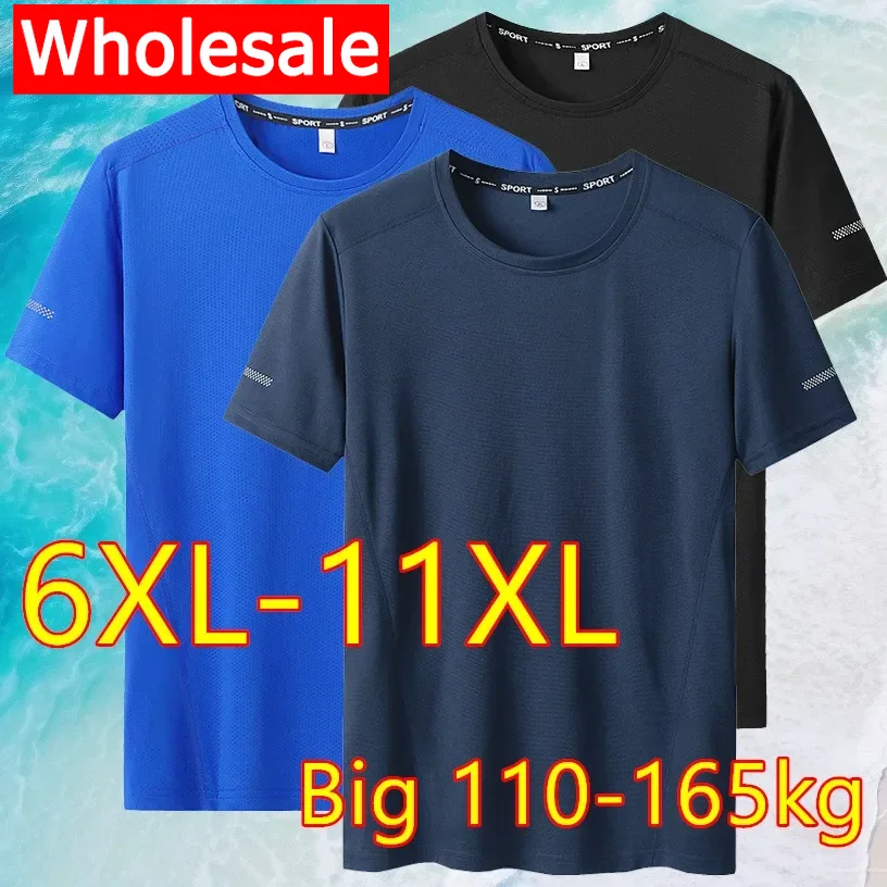 

Wholesale Drop-Ship T-shirt Big Size 9XL for Men Quick Drying T-shirt for Men Round Neck Plus Size Short Sleeve Oversized Tees