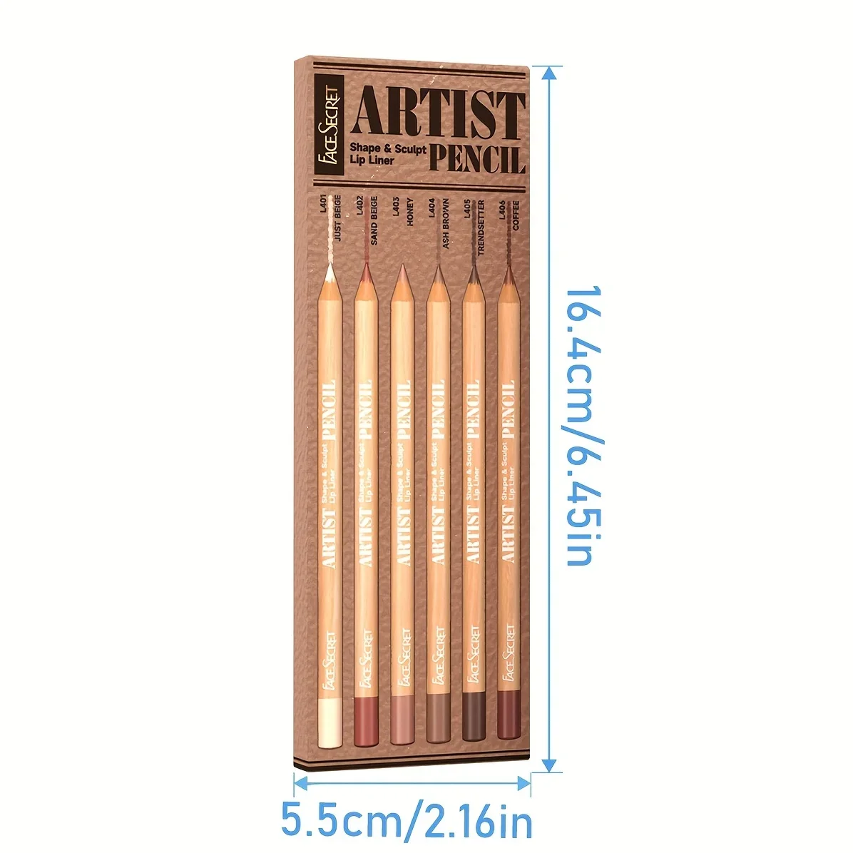 Ensemble de crayons à lèvres mat velours longue durée 6 pièces |   Lèvres non séchantes et remplissantes |   Shades polyvalentes pour tous les types de beige clair