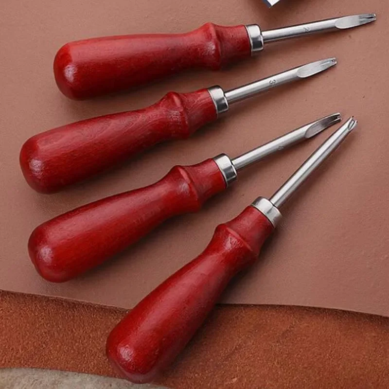 1PC Leather Edge Beveler Skiving Beveling Knife Cutting Hand Craft Tool with Beech Handle