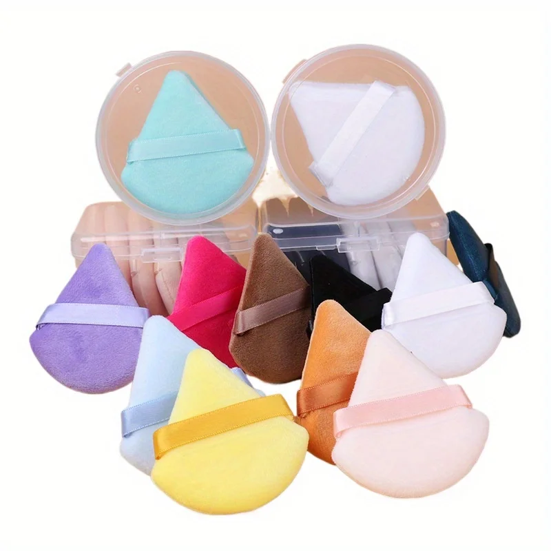 6 Pcs New Triangular Sponge Puffs with a Soft Skin Friendly and Delicate Makeup Feel Suitable for Home or Travel Use
