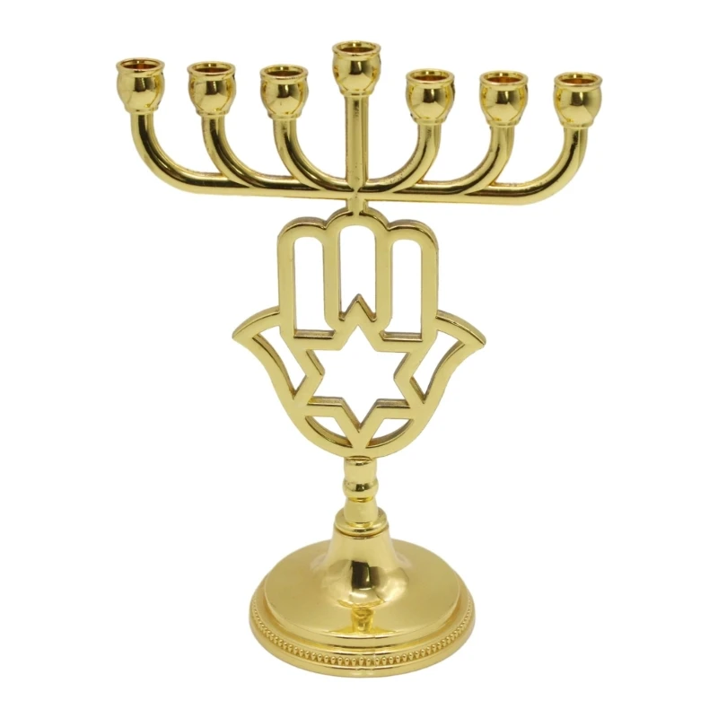 

Artistic Hanukkah Candlestick Gold Plated Holder for Illumination