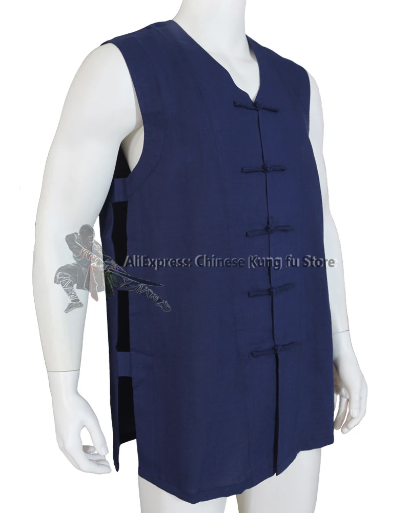 Cotton Linen Kung fu Vest Tai chi Jacket Martial arts Wing Chun Qigong T-shirts 25 Colors